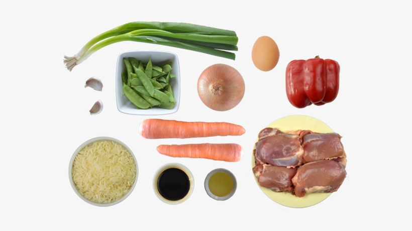 Chicken Vegetable Fried Rice Ingredients - Fried Rice, transparent png