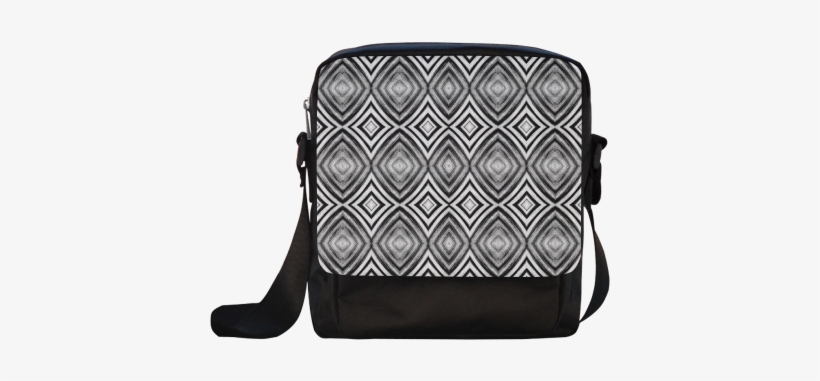Black And White Diamond Pattern Crossbody Nylon Bags - Crossbody, transparent png