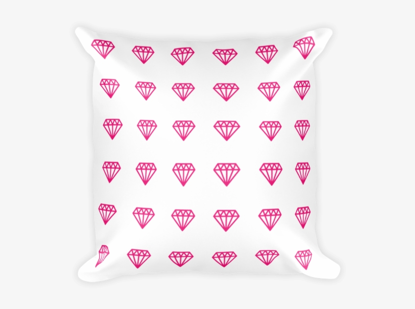 White & Hot Pink Diamond Pattern Boho Pillow Olivia - Furniture, transparent png