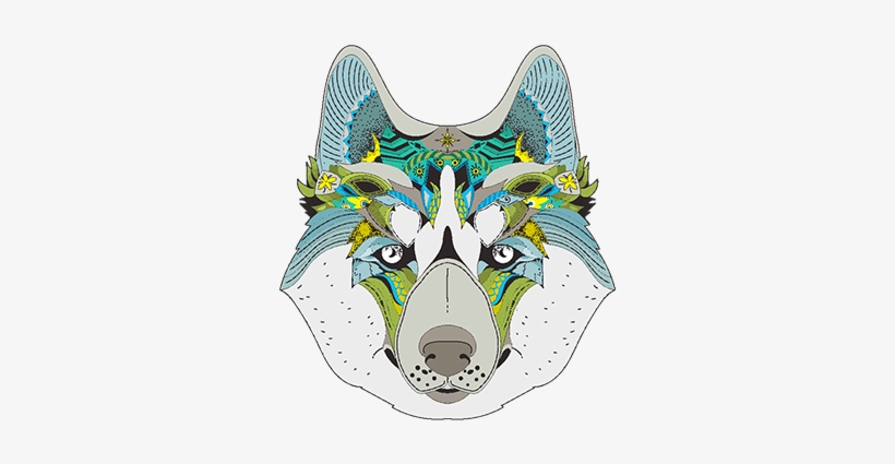 Poster With Patterned Husky, Vector, Husky, Coloring - Husky Adult Coloring Book: Large One Sided Stress Relieving,, transparent png