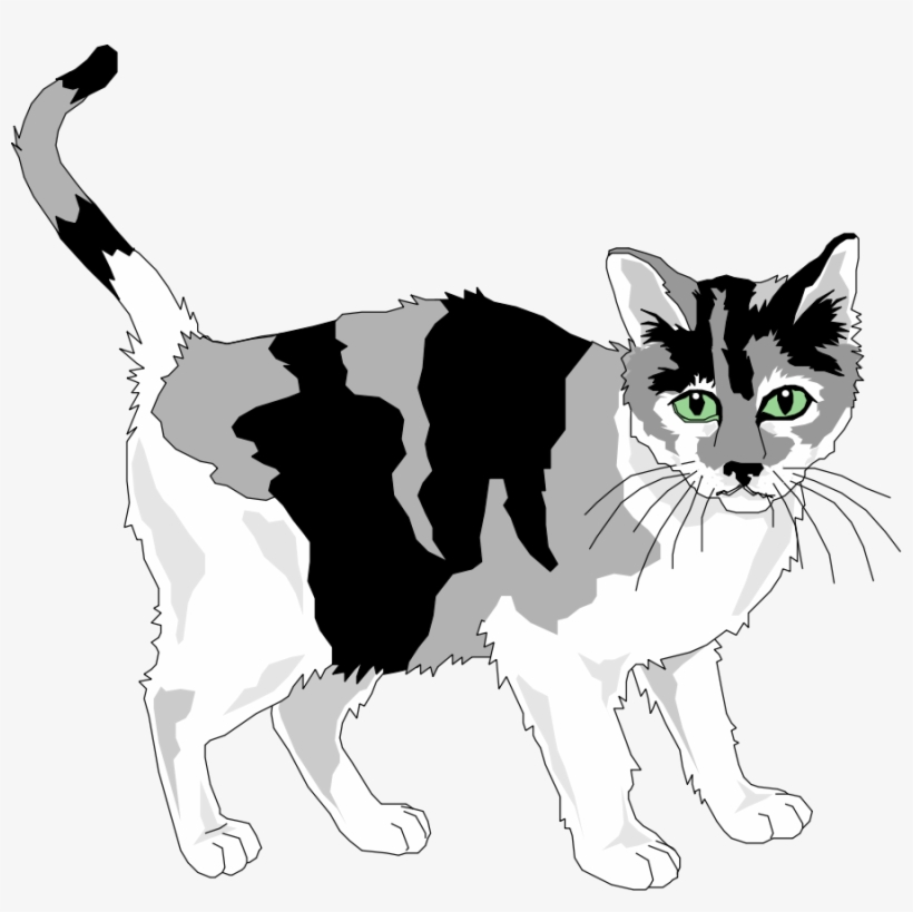 This Free Clipart Png Design Of Black And Grey Cat, transparent png