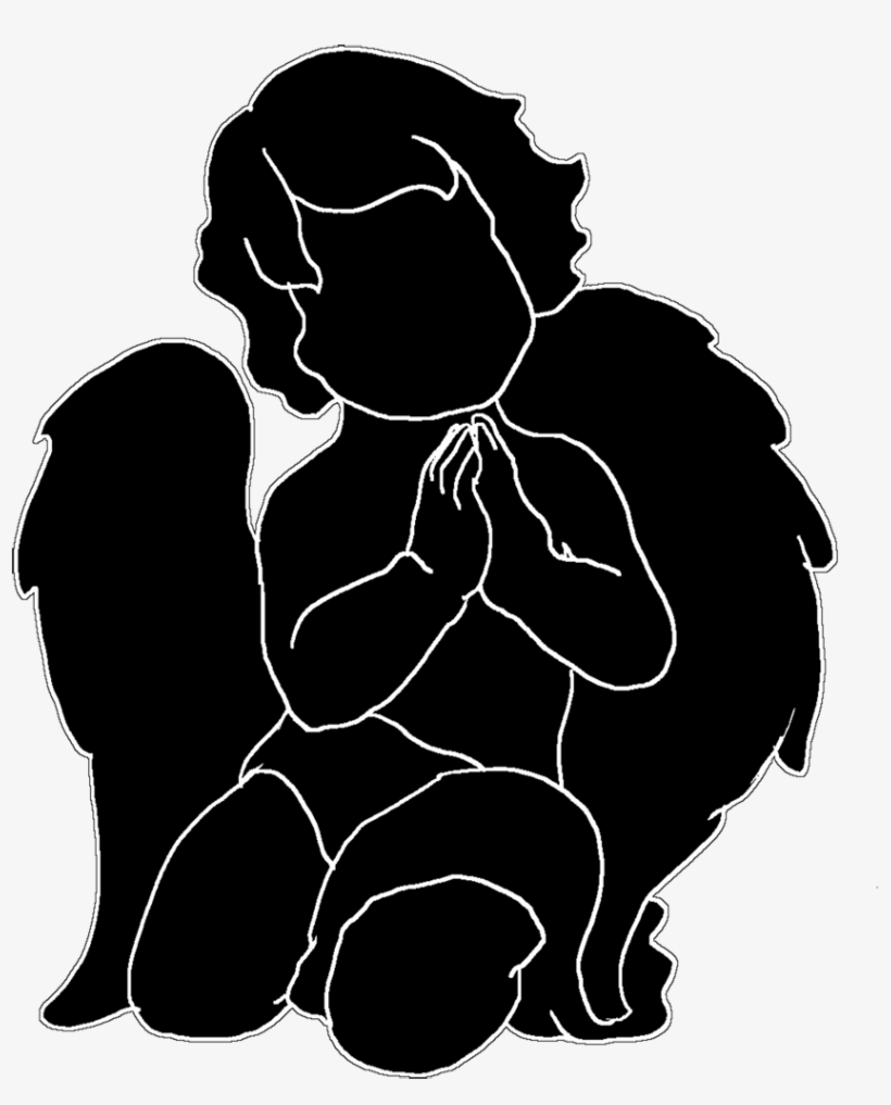 Silhouette Cute Angel Png - Angel Baby Silhouette, transparent png