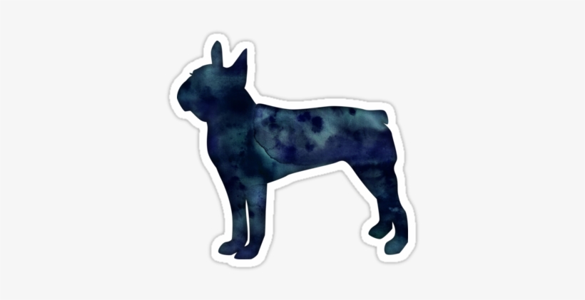 Boston Terrier Black Watercolor Silhouette - Terrier, transparent png