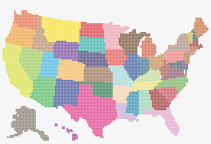 Free Clipart Images - Map Of United States With Dots, transparent png