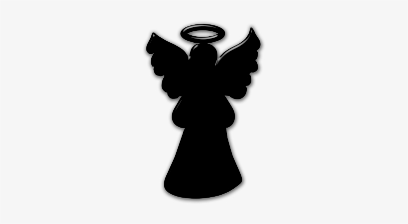 Dark Angel Clipart Halo - Angel Silhouette With Halo, transparent png