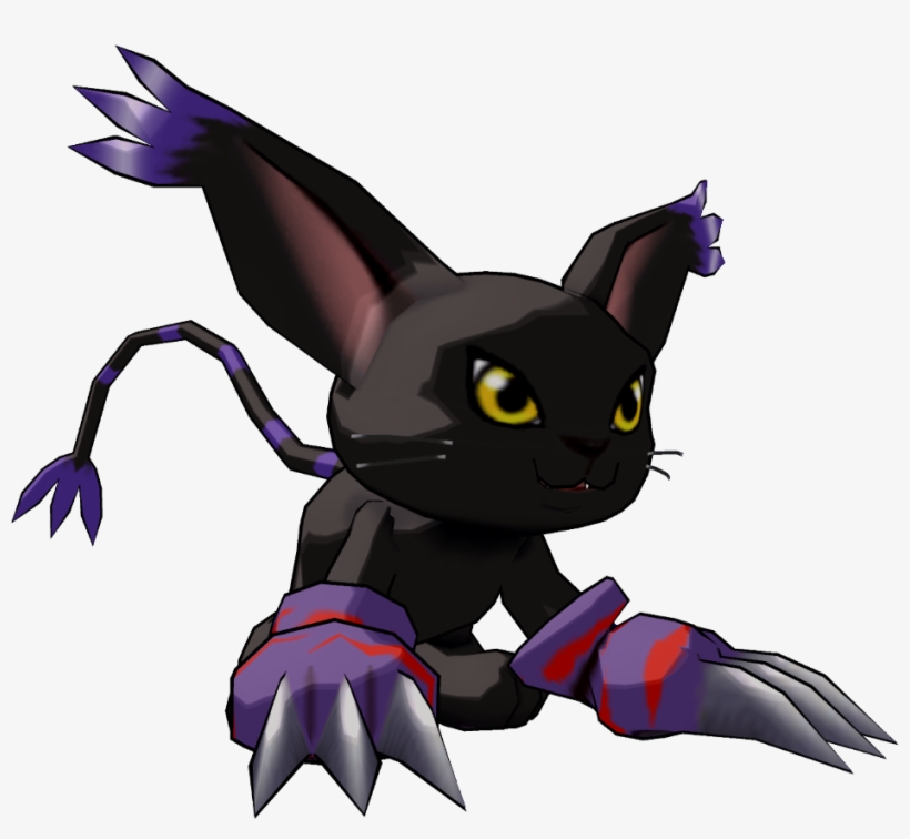 Digimon Clipart White Cat - Digimon Black Cat, transparent png