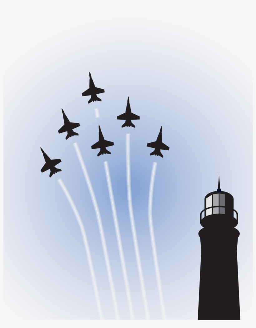 This Free Icons Png Design Of Blue Angels Over Lighthouse, transparent png