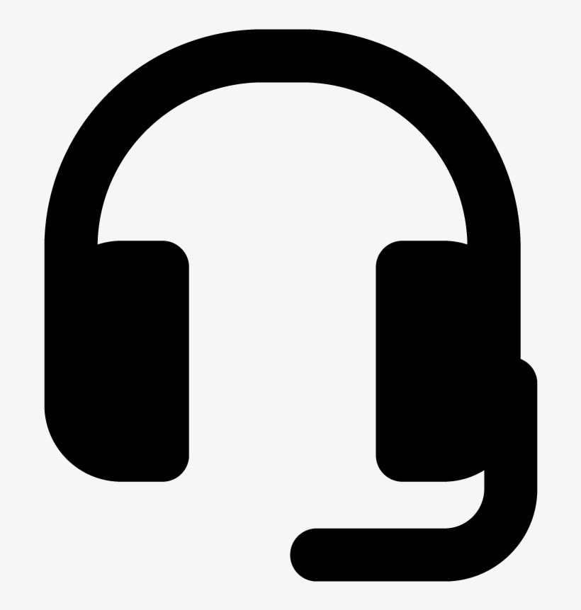 Headphones With Microphone Vector Icon - Headphones Silhouette With Mic, transparent png