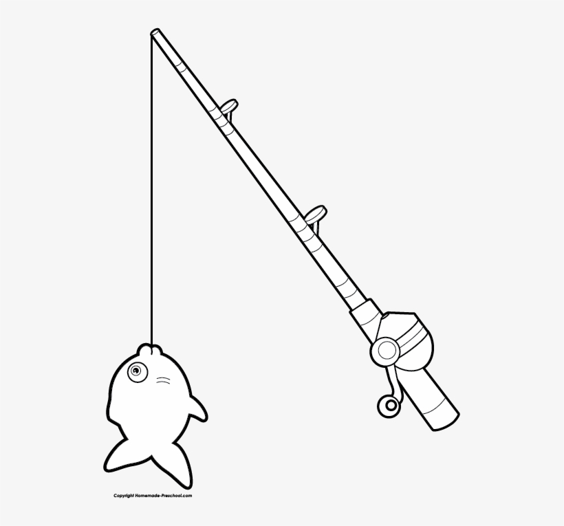 Graphic Freeuse Download Fishing Pole Clipart Black - Draw A Fishing Pole, transparent png
