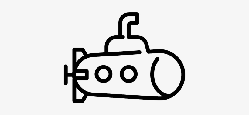 Submarine With Periscope Up Vector - Submarine Line Drawing Png, transparent png