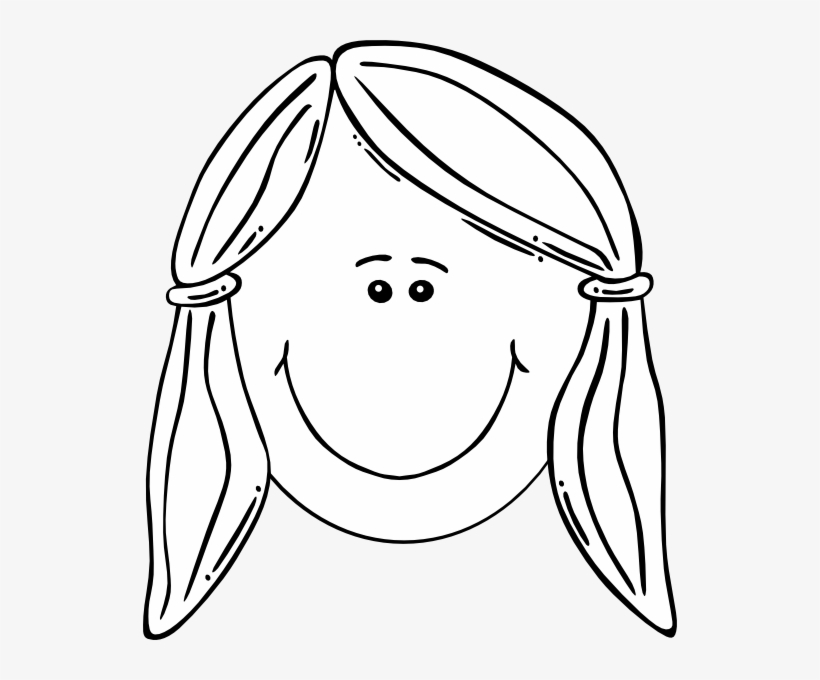 Original Png Clip Art File Smiling Girl Face Balck, transparent png