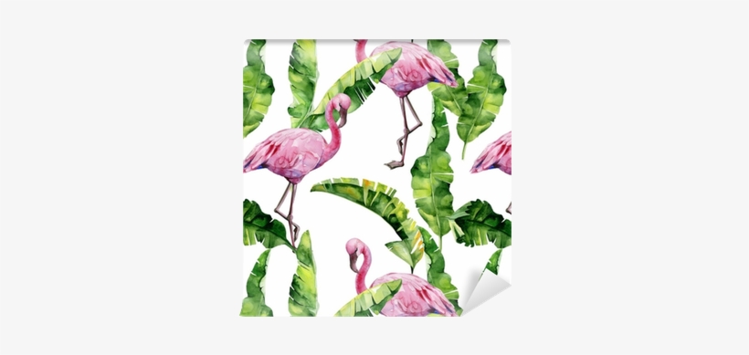 Banana Palm Leaves Seamless Watercolor Illustration - Dense Jungle Round Mouse Pad Customized Non Slip Rubber, transparent png