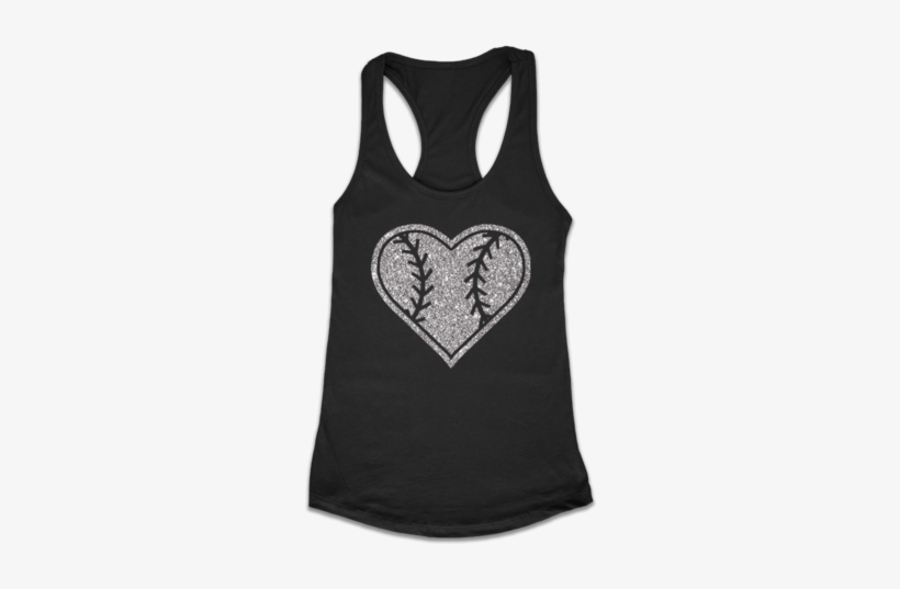 Silver Glitter Baseball Heart Shirts, Hoodies, Tank - Shirt, transparent png