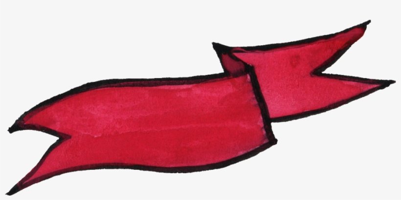 Png File Size - Red Watercolor Banner Png, transparent png