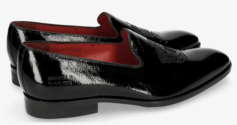 Loafers Prince 2 Patent Soft Black Embrodery Crown - Slip-on Shoe, transparent png