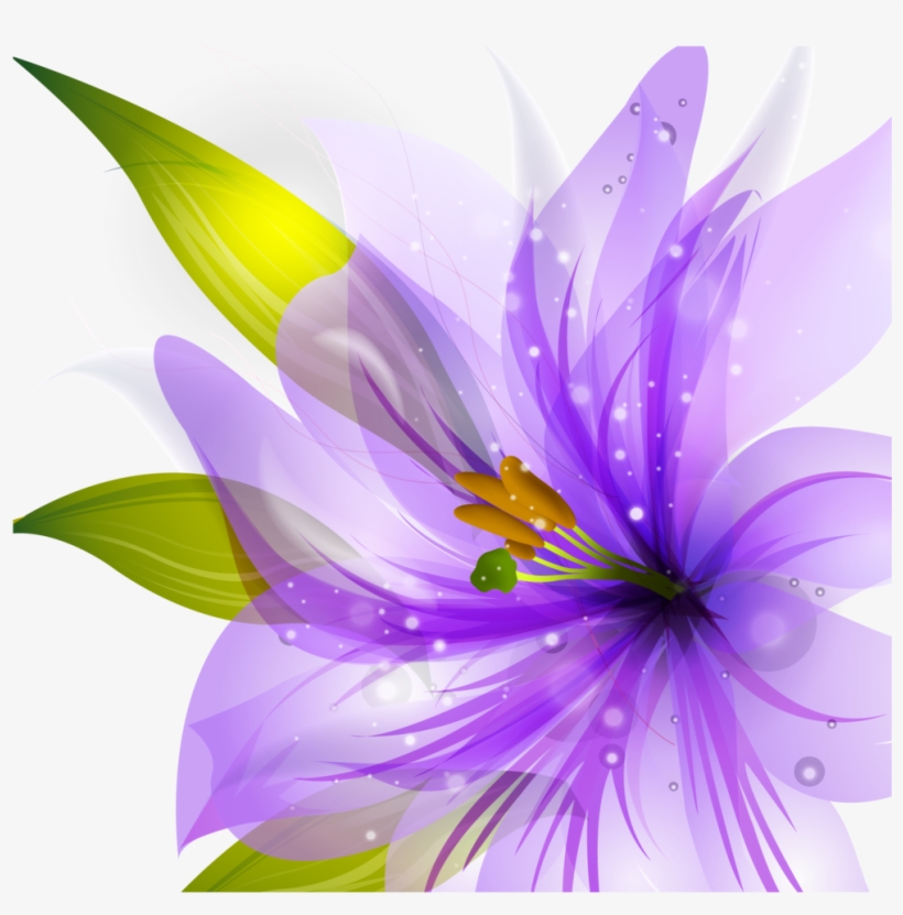 Flower Vector Hq Png By - Purple Flower Vector Png, transparent png