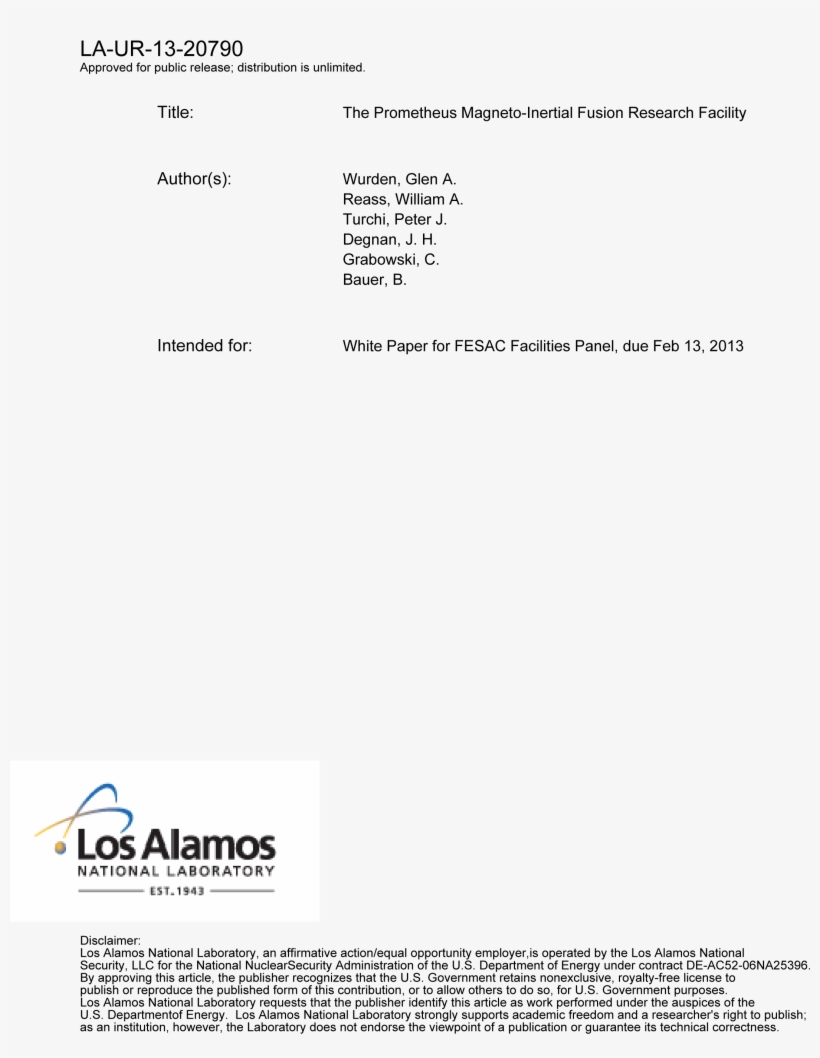 The Prometheus Magneto-inertial Fusion Research Facility - Alamos National Laboratory, transparent png