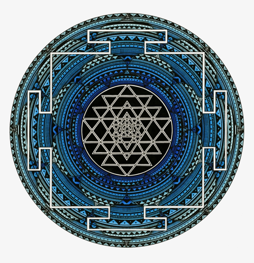 Mandala For Peace And Punk - Sri Yantra Necklace, Sacred Geometry, Mandala, Spiritual,, transparent png
