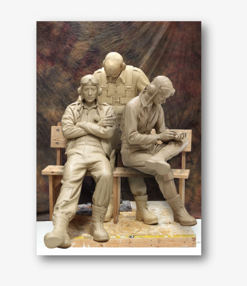 World War Ii Pilot Sculpts Lifesize Monument To Recognize - Statue, transparent png