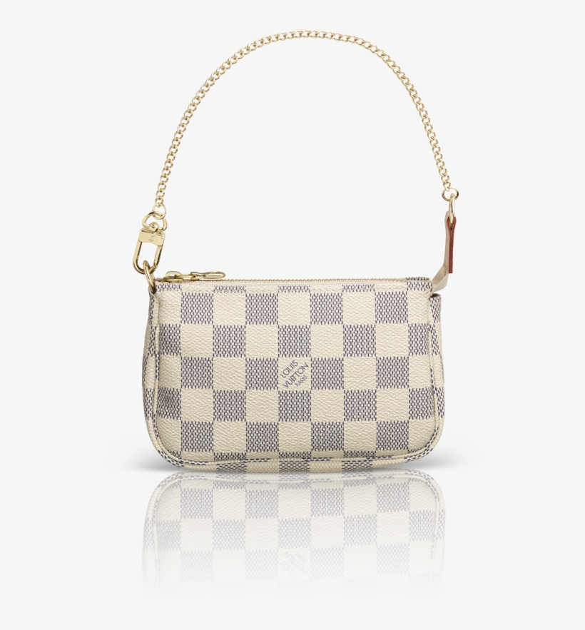 Louis Vuitton Mini Pochette Accessoires Damier Azur - Louis Vuitton Small White Bag, transparent png