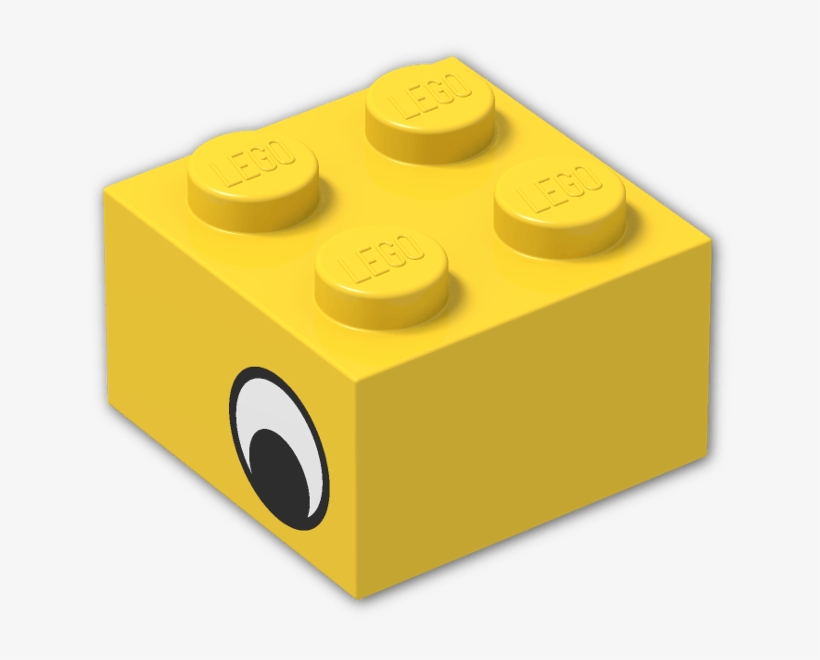 Brick 2 X 2 With Black And White Eye Pattern On Both - Lego Brick, transparent png