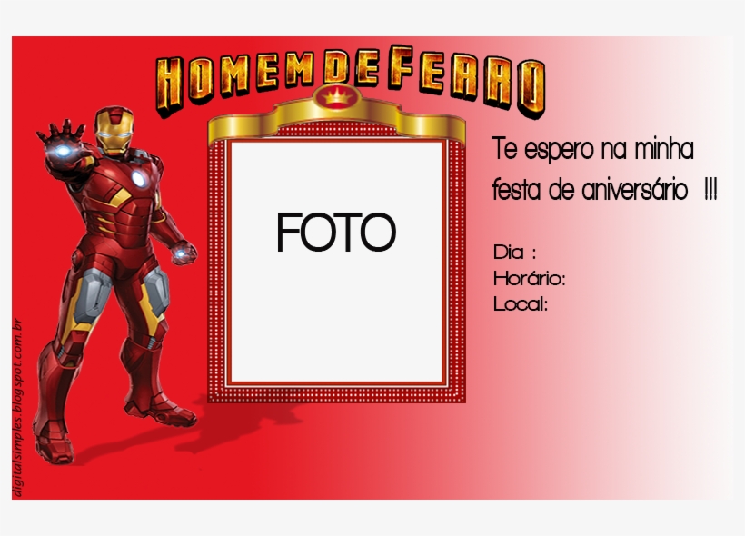 Convite Homem De Ferro Png - Invitation, transparent png