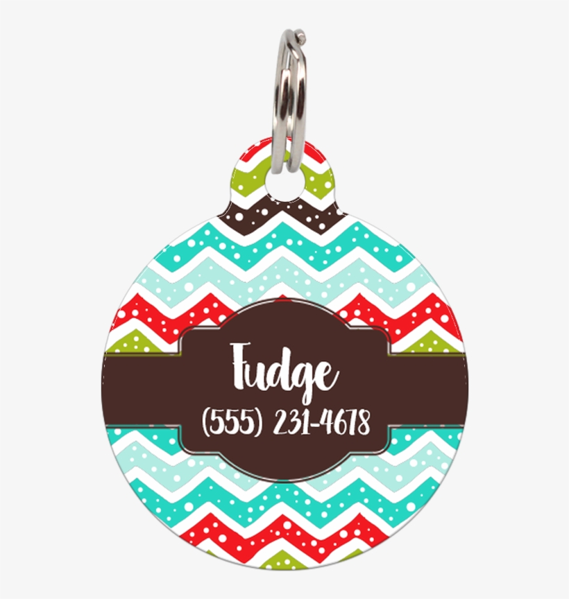 Brown Christmas Chevron Personalized Dog Id Tag For - Dog, transparent png