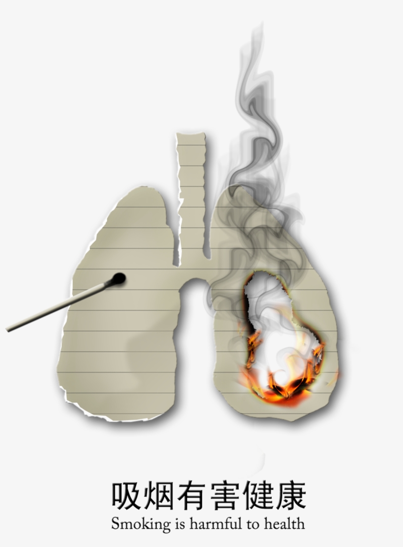 Smoking Is Harmful To The Health Of The Lungs Is Burned - Earrings, transparent png