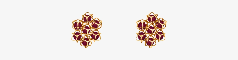 Embrace Flower Earrings 18ct Gold And Garnet 4mm With - Earring, transparent png