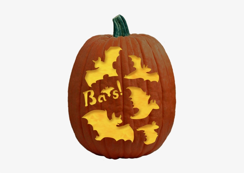 And More Bats Pumpkin Carving Pattern - Jack-o'-lantern, transparent png