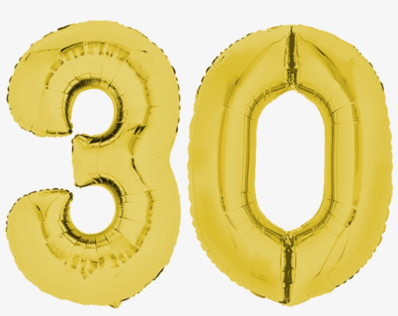 Foil Balloon 80cm Gold Lettering - Gold Number 3 Balloon - 16" Foil (each), transparent png