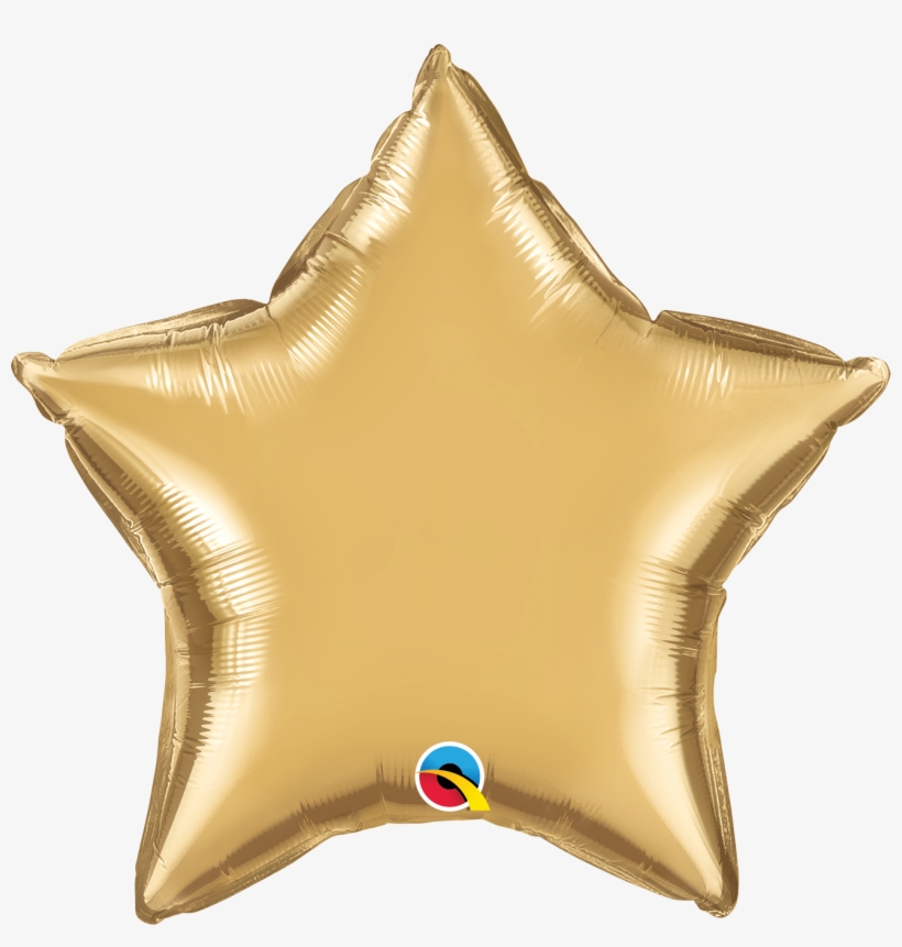 20" Star Qualatex Chrome™ Gold Foil Balloon - Balloon, transparent png