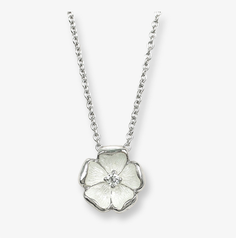 Nicole Barr Designs Sterling Silver Rose Necklace-white - Collar Con Iniciales L, transparent png