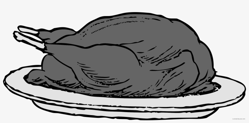 Turkey Platter Animal Free Black White Clipart Images - Clip Art Turkey Food, transparent png