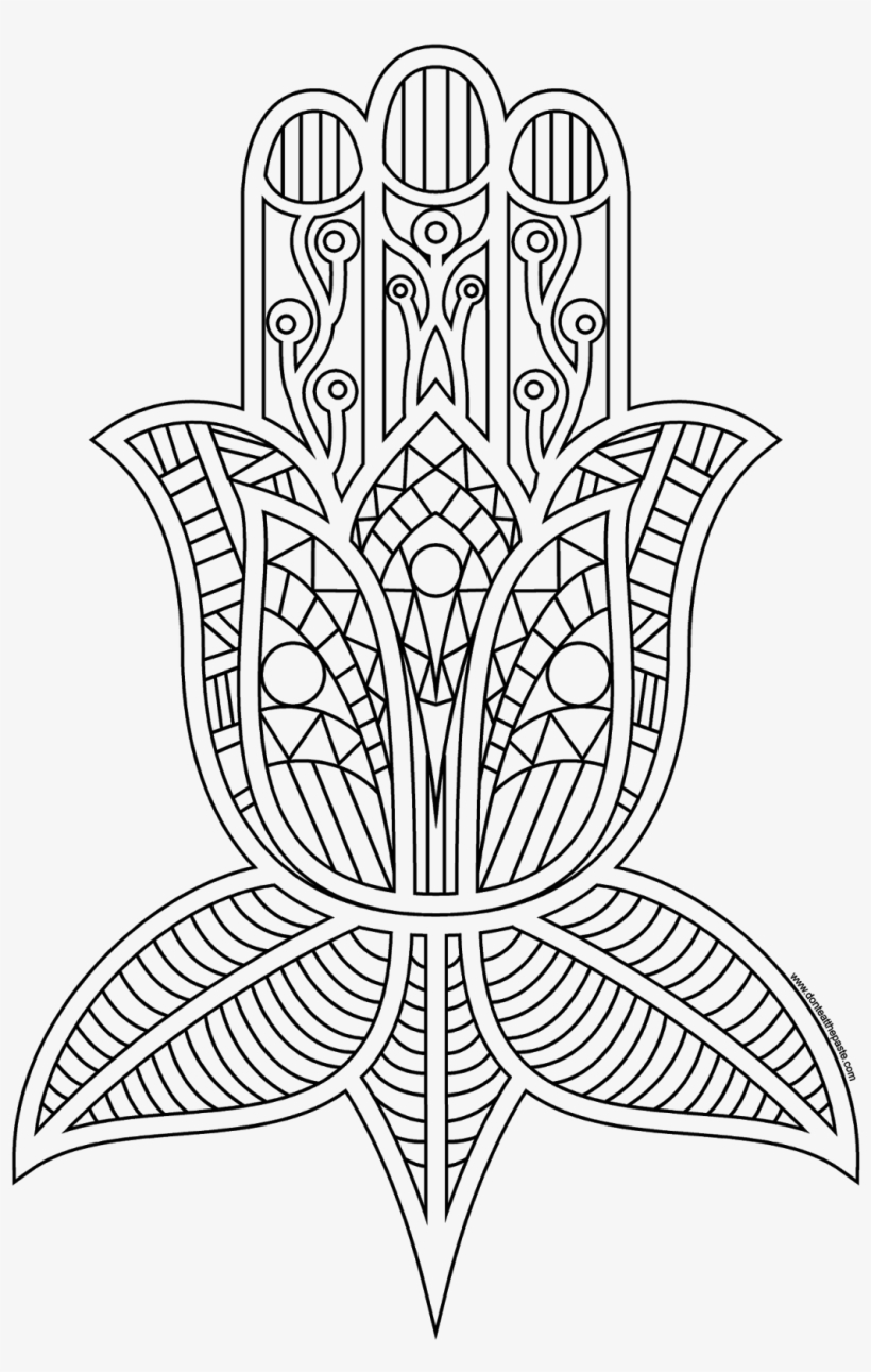 Comfortable Hamsa Coloring Pages Printable Coloring - Hamsa Coloring Pages, transparent png