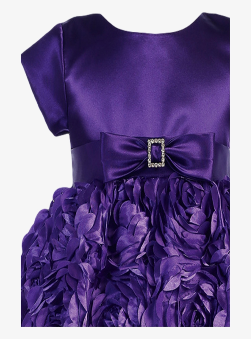 Purple Floral Ribbon Girls Holiday Dress W - Dress, transparent png