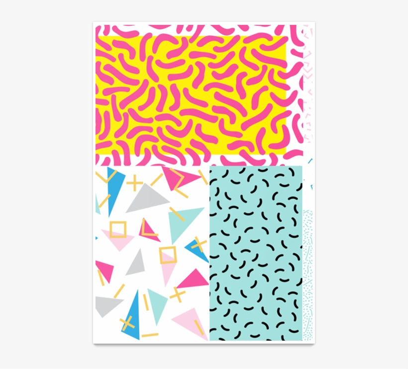 Poster 90's Pattern Funky Colors De Tobias Fonsecana - T-shirt, transparent png