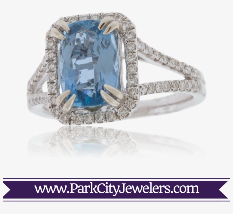 Aquamarine And Diamond Halo Ring - Green Amethyst & Diamond Ring, transparent png