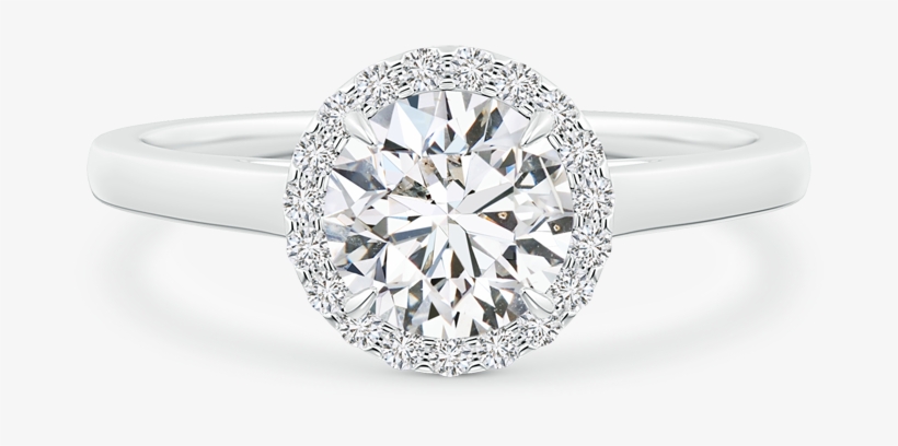Cathedral Round Lab Grown Diamond Halo Ring With Claw-setting - Classic Diamond Halo Engagement Ring, transparent png