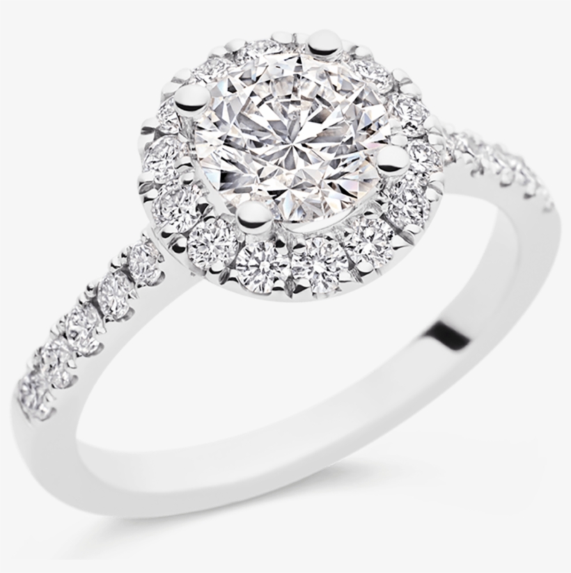 Diamond Halo Ring - Diamond, transparent png