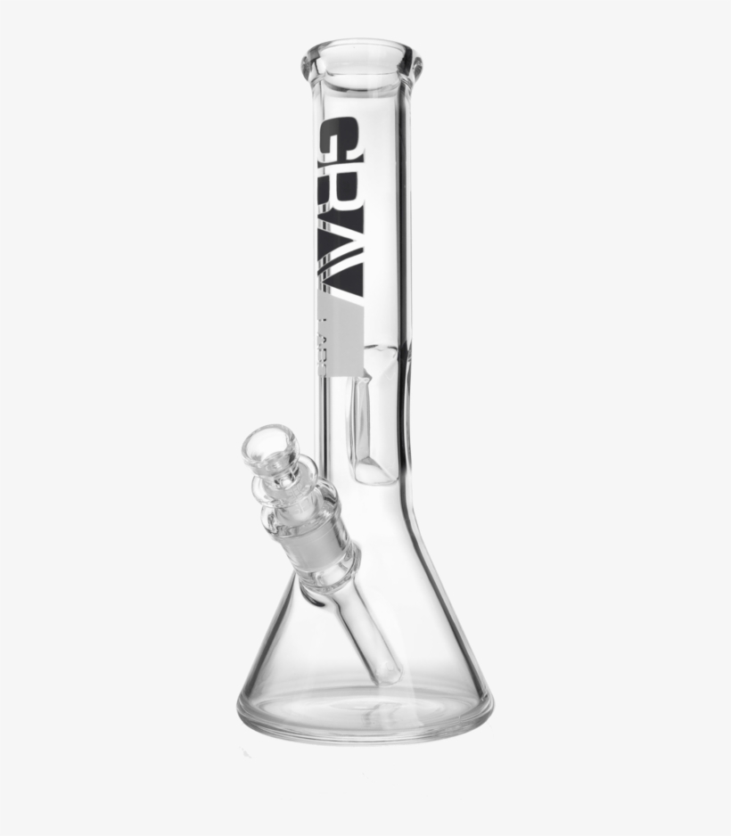 8" Grav Labs Beaker Water Pipe W/ Fixed Downstem - Beaker Bong, transparent png