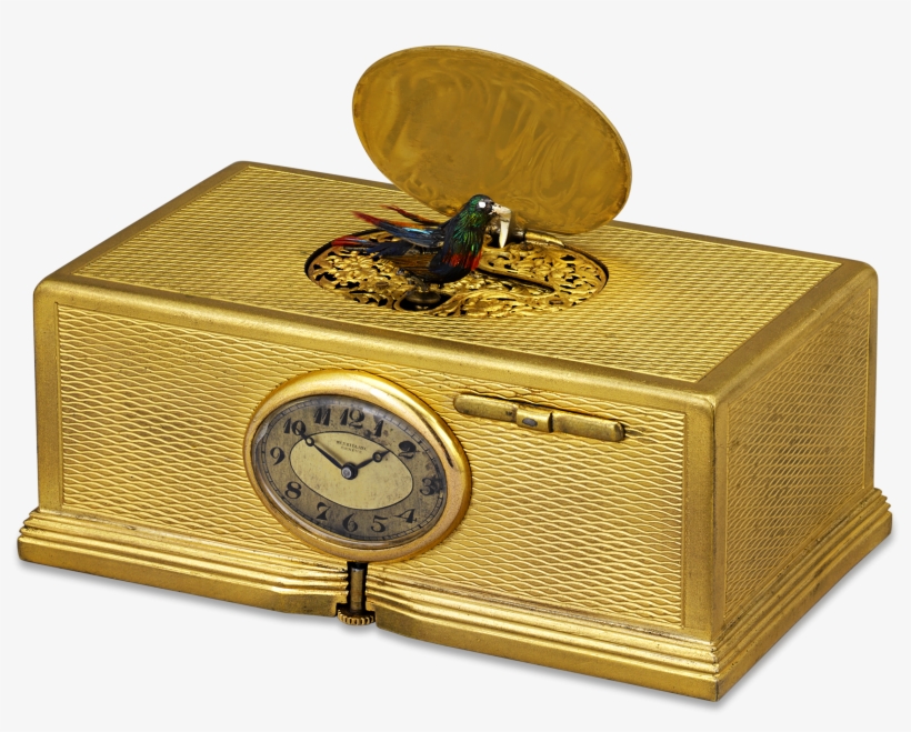 Gold-plated Singing Bird Box And Clock - Singing Bird Box, transparent png