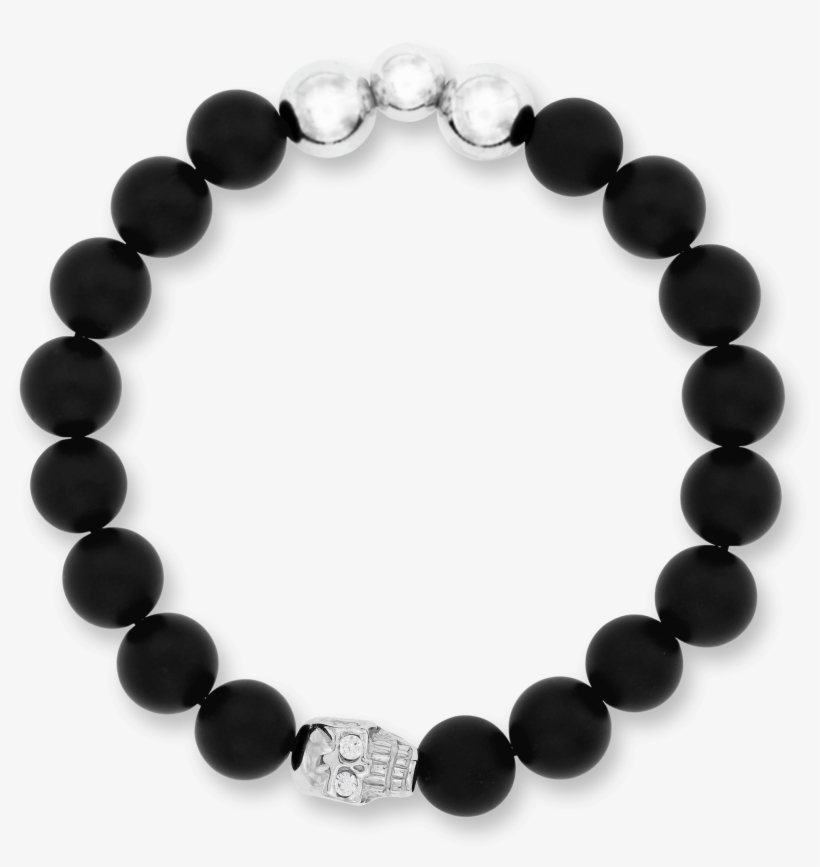 Vega White Gold Plated Sterling Silver & Black Agate, transparent png