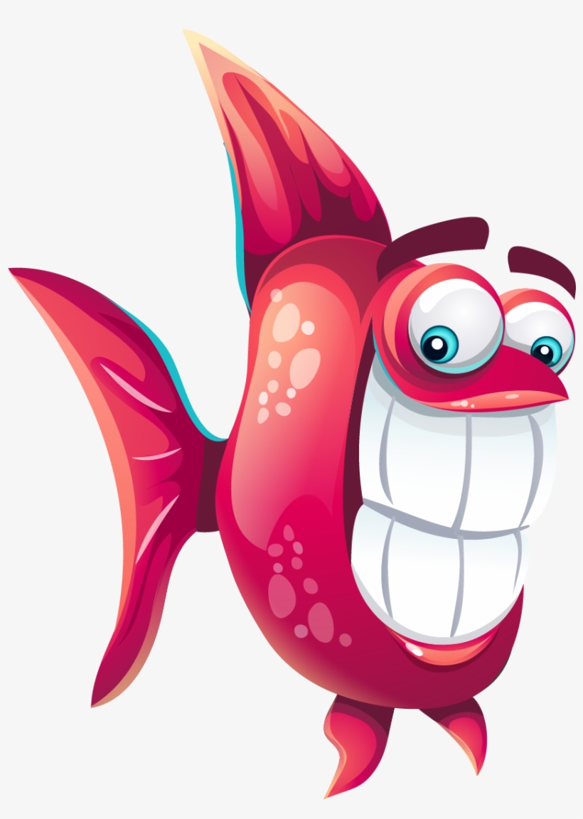 Funny Cartoon Fish - Cartoon Fish With Teeth, transparent png