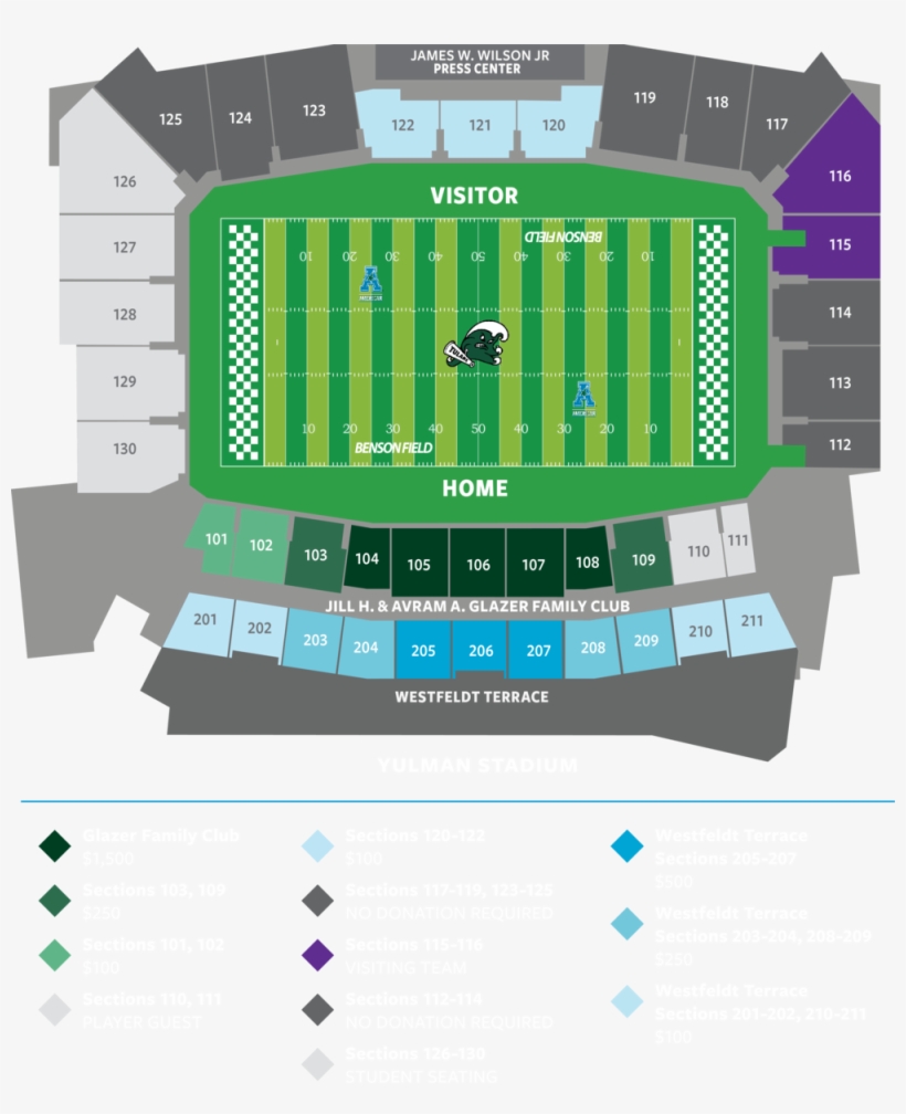 Football Priority Seating Donations - Tulane University, transparent png