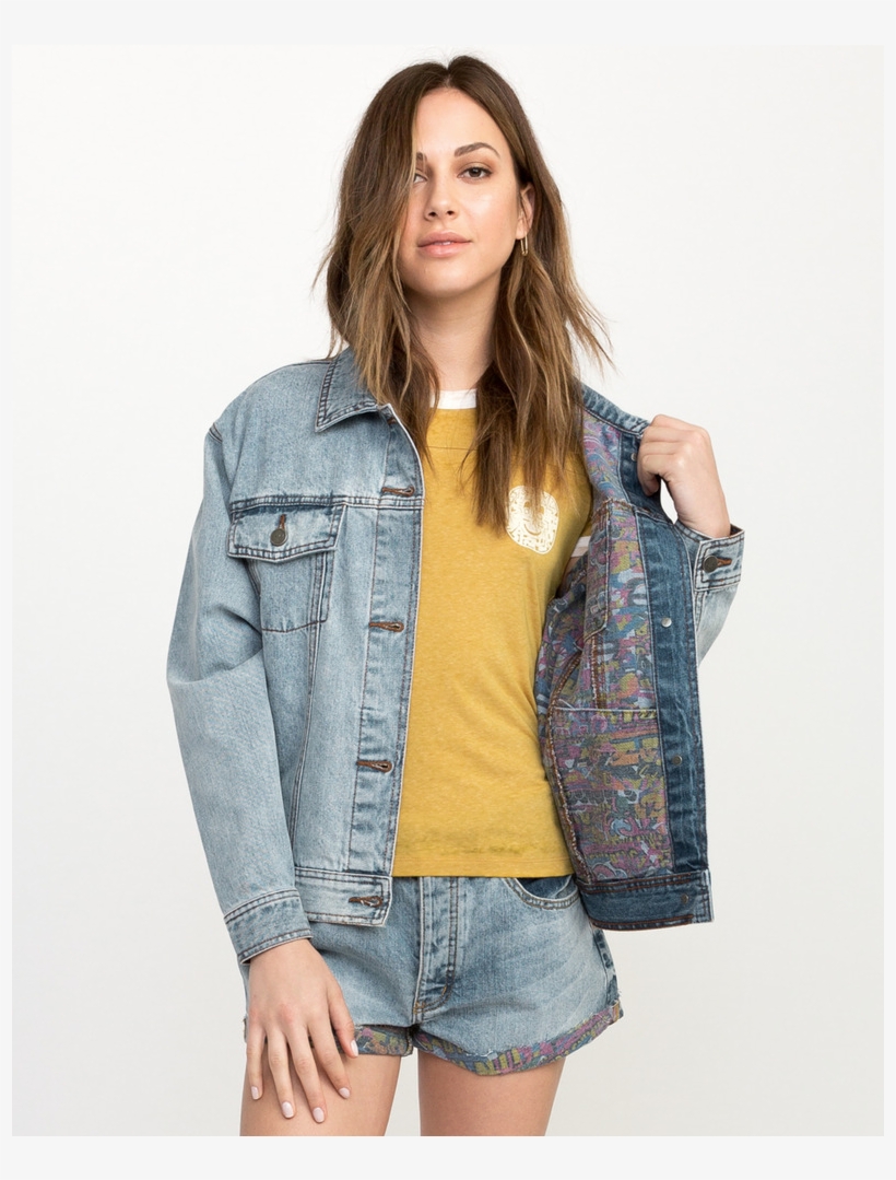 Surfgirl Beach Boutique Rvca Joe Grillo Denim Washed - Rvca Grillo Denim Jacket, transparent png