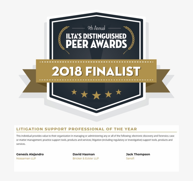 Honored To Be A 2018 Ilta Litigation Support Professional - Graphic Design, transparent png