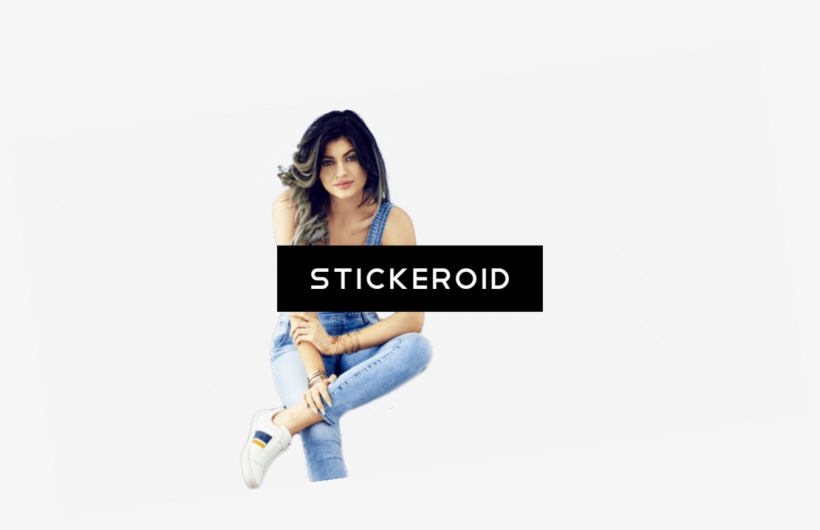 Kylie Jenner Sitting Jeans - Photo Shoot, transparent png