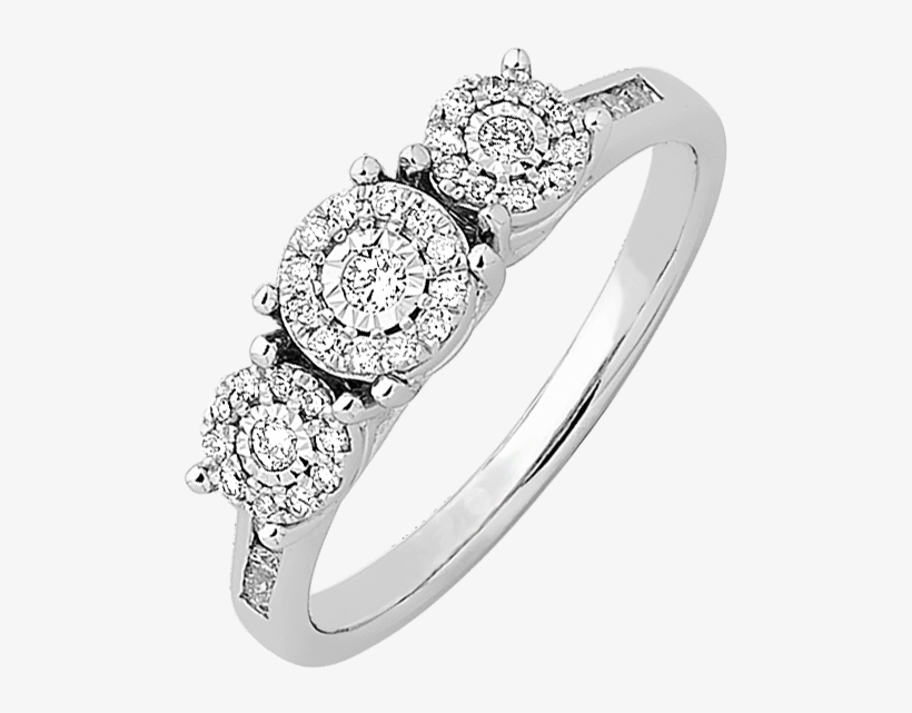 White Gold Diamond Trilogy Cluster Ring - Natalie K Twist Rings, transparent png