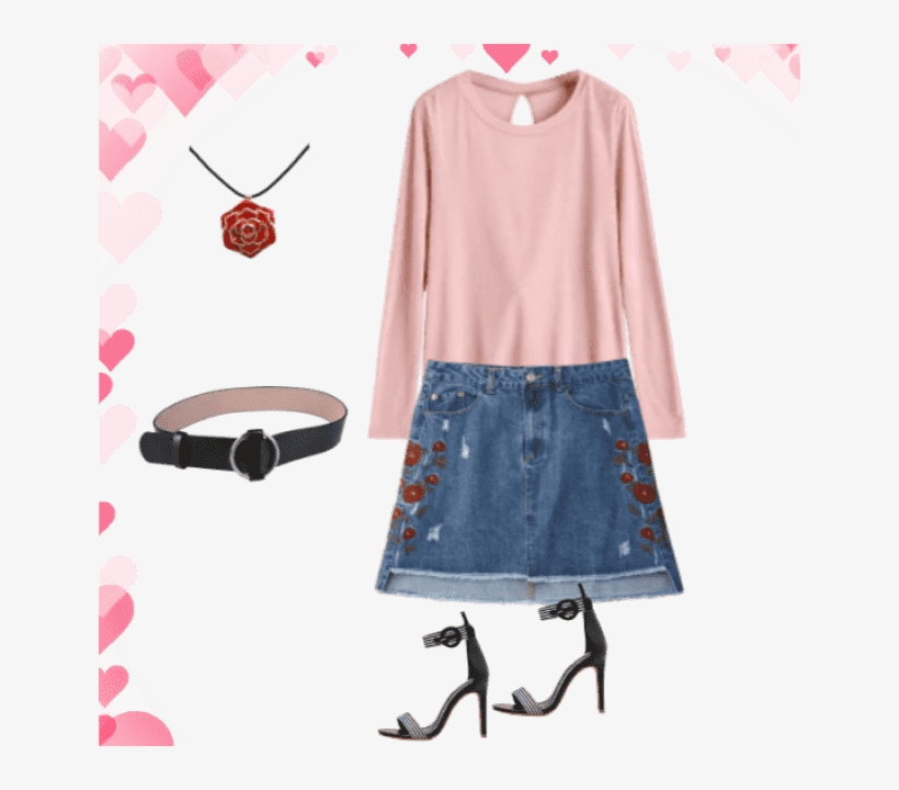 My Outfit Of The Day Denim Skirt , Zaful Heels , Belt - A-line, transparent png